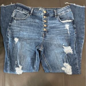 Maurices Button-Up Distressed Denim Jeans